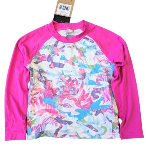 THE NORTH FACE Girls' Amphibious Long Sleeve Sun Tee-Pink -SMALL-NWT-C278